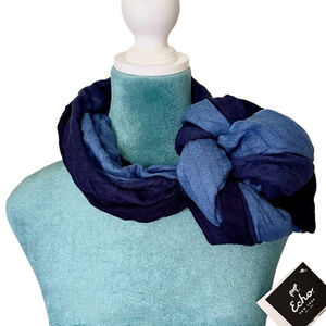 Echo chevron pattern blue multi infinity scarf wrap
